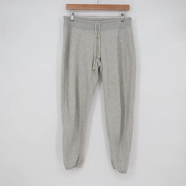 GAP Women's Heather Gray Logo Jogger Sweatpants Size S Small Drawstring Fleece - Image 2