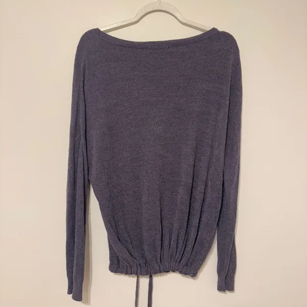 Barefoot Dreams Cozychic Ultra Lite Pullover Sweater Size Medium Gray 495 - Image 5