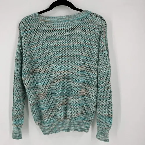 John Paul Richard Women's Beachy Knit Pullover Sweater Green Blue Medium coastal - Image 3
