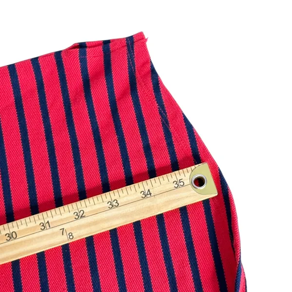 Talbots Shift Dress Size L Red Navy Striped Lace Up Knit Nautical Preppy‎ - Image 9