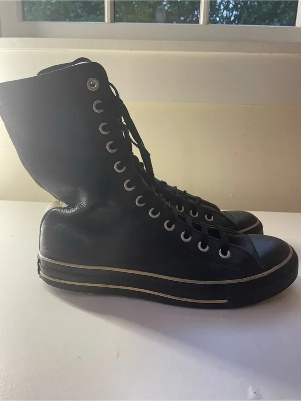 Converse Chuck Taylor All Star X-Hi Black Leather High Top Sneakers size M7 / W9 - Image 3