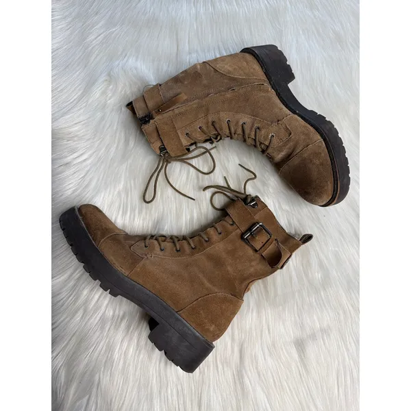 Sam Edelman Brown Suede Junip Combat Boots - Image 4