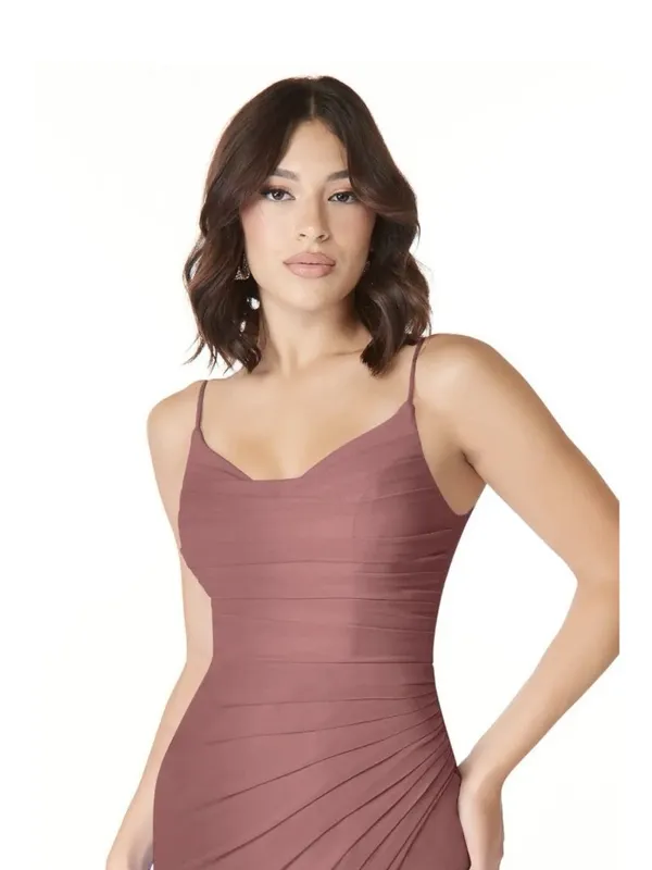 Formal Bridesmaid Dress Azazie Deandra Desert Rose Mesh Sz4 - Image 4