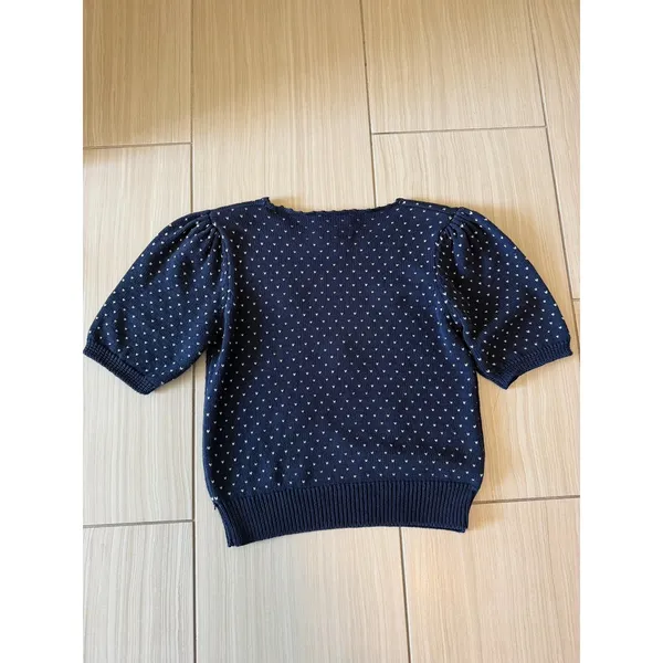 Susan Bristol Vintage Cottagecore Petite Blue Pink Sweater Top Hand Embroidered - Image 2