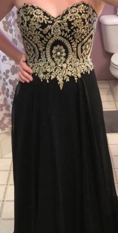 Gold Embroidered Gown - Image 2