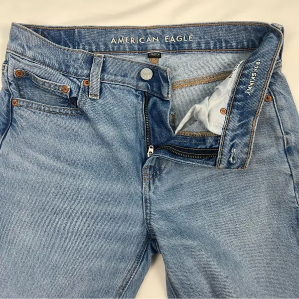 American Eagle Light Blue Denim Jeans, Size 4 Short - Image 6