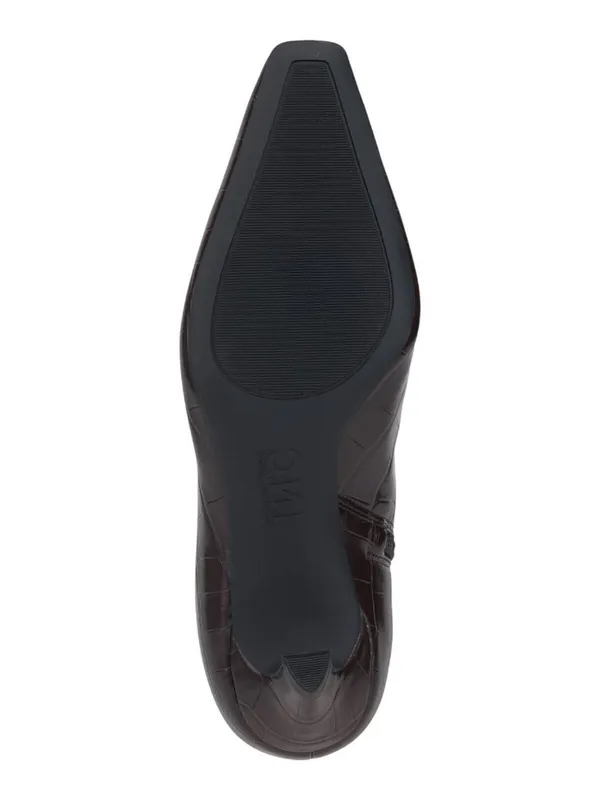 NWT INC International Concepts Knee-High Boots with Kitten Heel Brown Croc 7.5M - Image 5