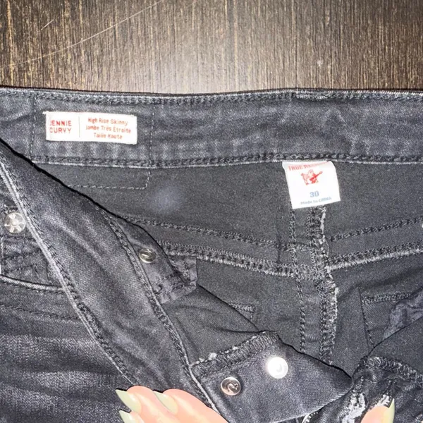 True Religion Women's Black Skinny Jeans with Signature Button Fly - Image 8