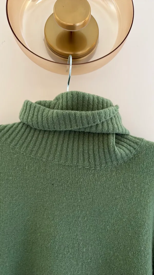 Princess Polly Green Turtleneck Sweater Cropped - Image 3