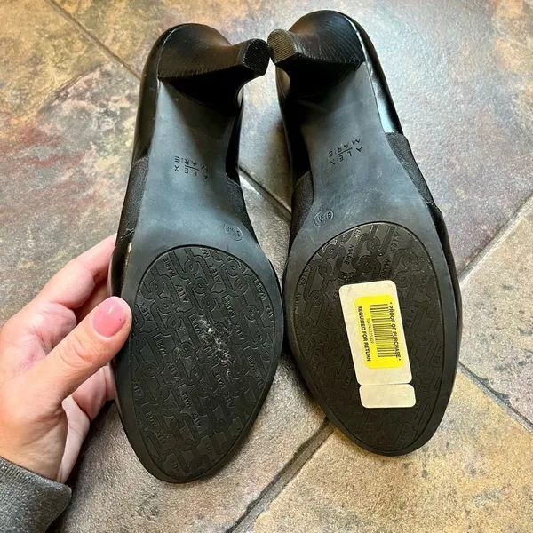 Alex Marie Black High Heel Pump Elastic Strap Size 8.5 M - Image 7
