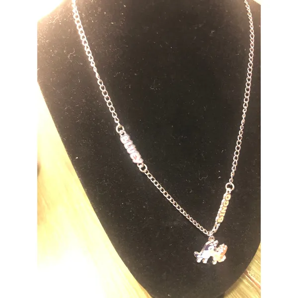 Disney Ludo Studio EUC Bluey Bingo Silvertone Necklace - Image 4