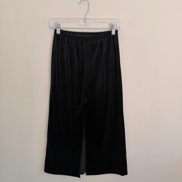 Y2k Black Philly California Velvet Floral Print Maxi Skirt - Image 5