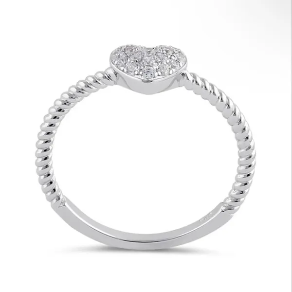 Sterling Silver SIZE 8 925  Clear Rope Heart Ring - Image 4