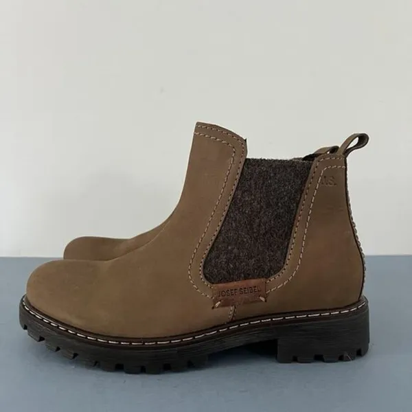 Josef Seibel Marta 03‎ Olive Green Nubuck Leather Ankle Chelsea Boots - Image 5