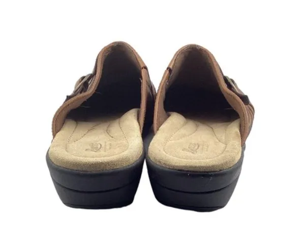 Bass Women’s Capri Buckle Brown‎ Leather Clogs Size 10 Slip On - Image 8