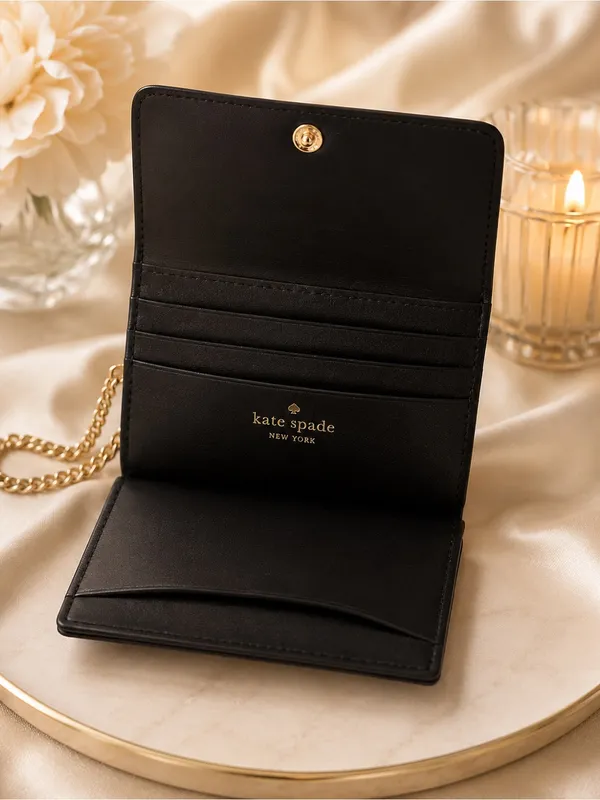 Kate Spade Black Madison Saffiano Small Card Case - Image 2