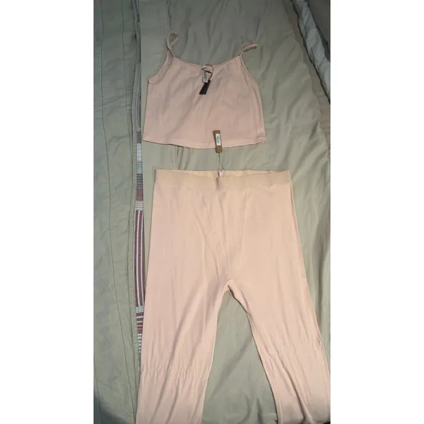 READ* Skims Sleep Set XL Tank Top & 2X leggings quartz pink logo pajama lounge - Image 2