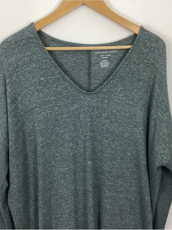 American Eagle V-Neck Soft & Sexy Plush Tunic Leggings Dress Size Medium - Image 3