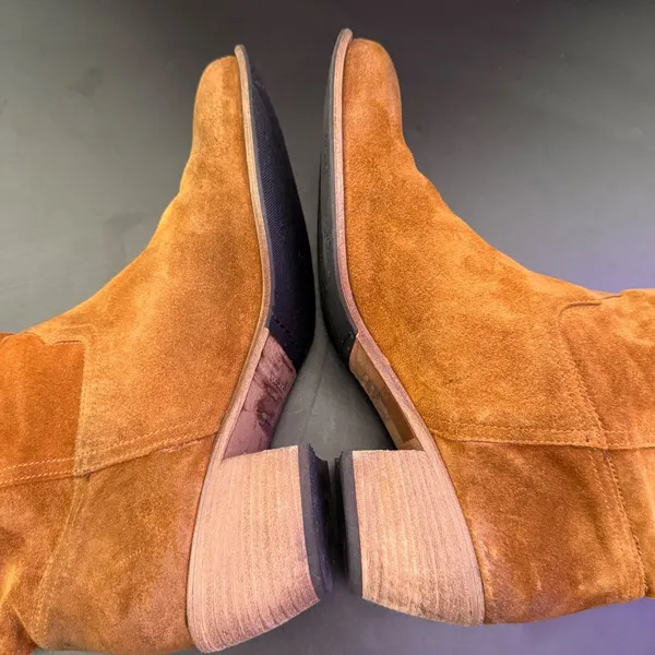Benheart Italy Suede Leather Western Cowboy BOHO Ankle Boots 39 US 8.5 Vibram - Image 11