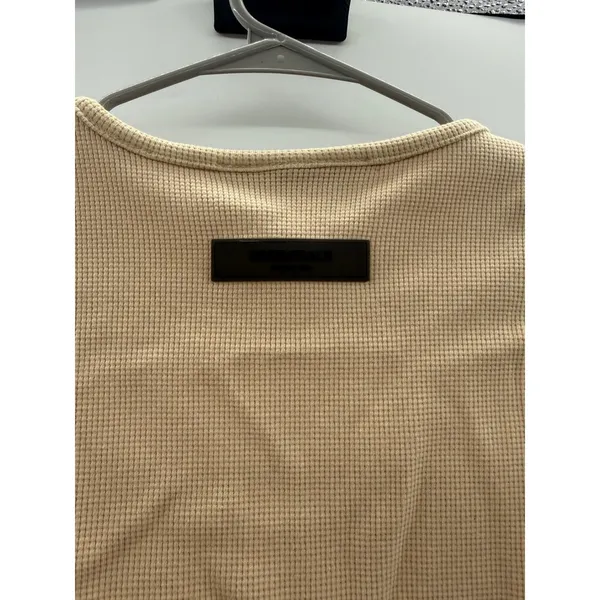 Fear of God NWT Essentials Tank Top Women's Medium Beige Sleeveless Logo Minimal - Image 3