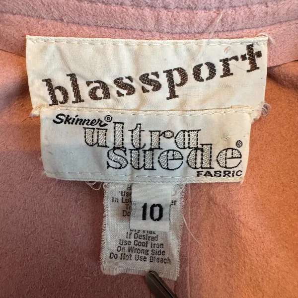Vintage Blassport Bill Blass Ultrasuede Skirt 10 Pink A Line Midi 70s 80s Retro - Image 5