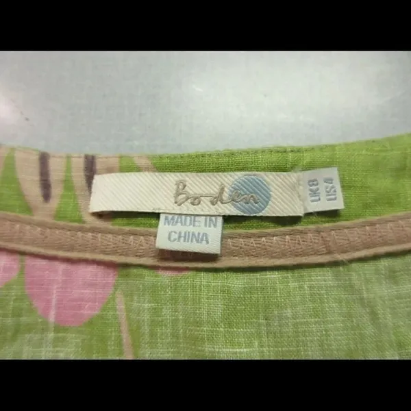 Boden floral tunic too green sizzle XS /4 - Image 5