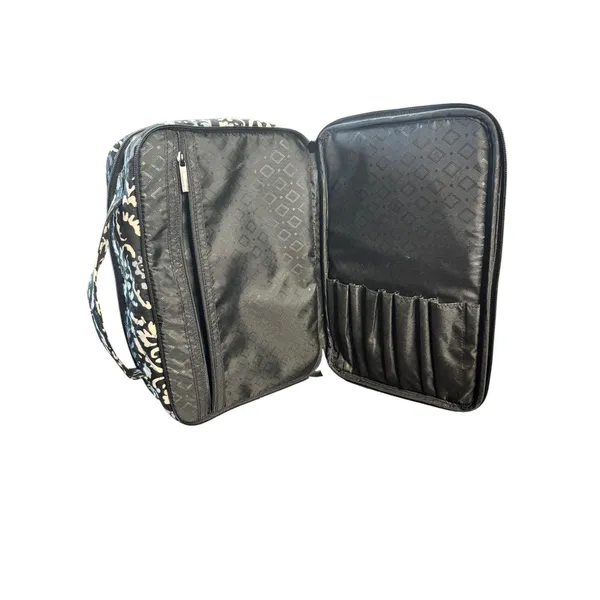 Vera Bradley Train Case Cosmetic‎ Makeup Bag Travel Organizer Black Paisley - Image 9