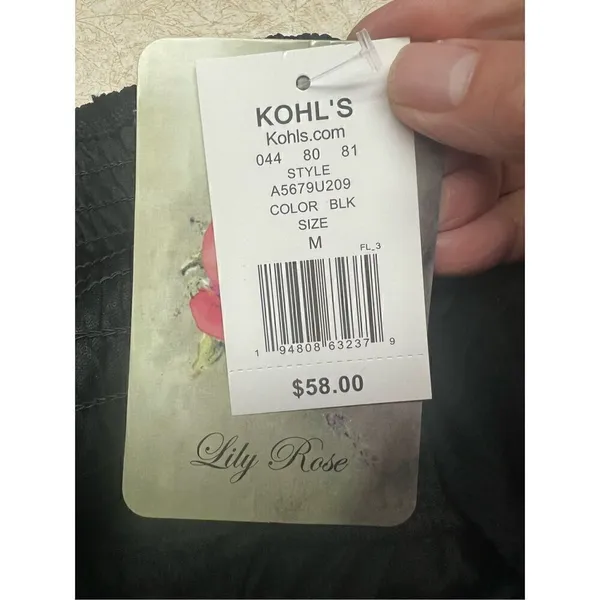Lily Rose Low V - On Off Shoulder Black Dress Sz M NWT - Image 4