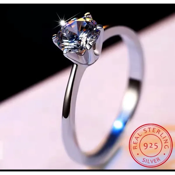 Boutique 1Ct Solitaire Platinum 925 Simulated Diamond Engagement Wedding Ring, Size 8‎ - Image 12