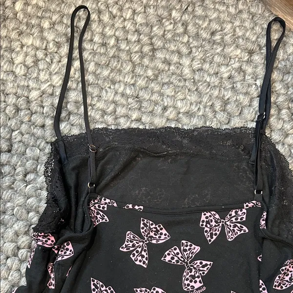 Victoria's Secret Heavenly by Black Pink Butterfly Two Piece Pajama Sleep Set - Image 10