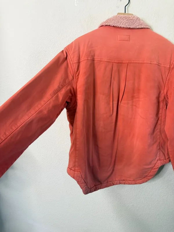 Anthropologie Pilcro Sherpa Shirt Jacket‎ Orange Womens Size M - Image 8