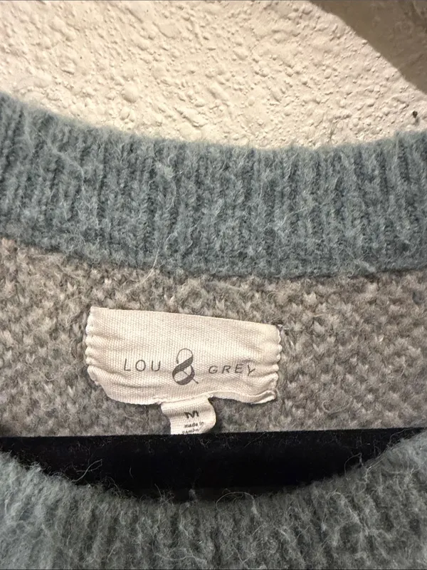 Lou & Grey Mountain Motif Crewneck in Light Blue, Beige & Cream - Image 2