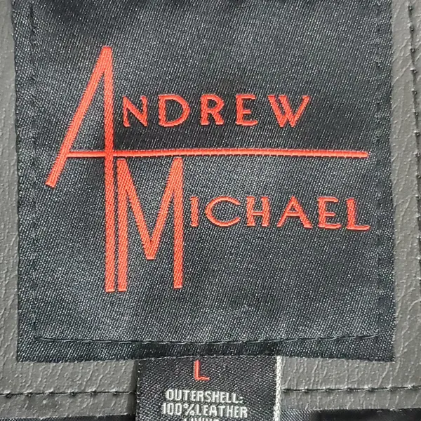 Andrew Michael Vintage Women's Black 100% Leather Jacket Quilted‎ Pattern Size L - Image 8