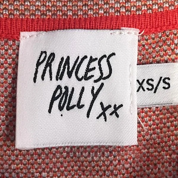 Princess Polly Retro Wavy‎ Knit Halter Cutout Mini Dress XS/S Red Blue Multi - Image 6