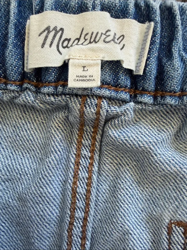Madewell Pull-On Relaxed Jeans Large Beswick Wash High Rise Cotton Hemp NG366 - Image 4