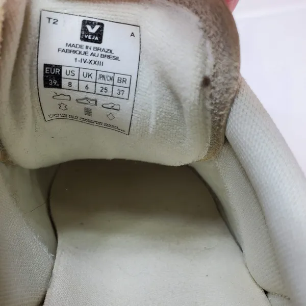 Veja V-10 Sneakers Womens 8 White Natural Suede ChromeFree Leather Low Top Shoes - Image 6