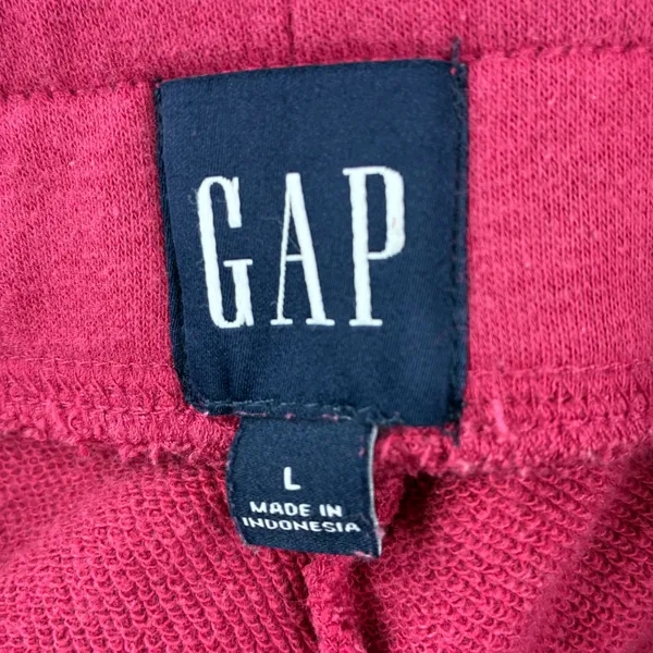 GAP Logo 1969 Fleece Short Size L Fuschia Spellout Y2K Comfy Loungewear Heritage - Image 4