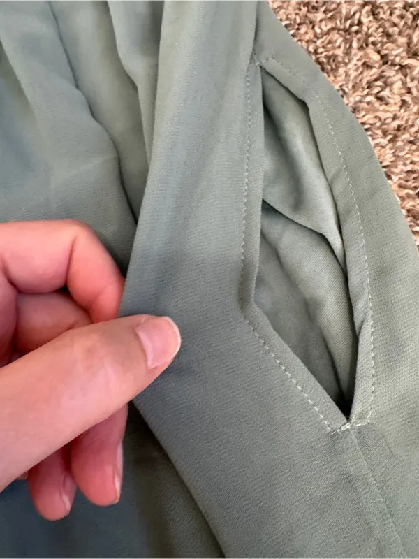 Birdy Grey Sage Green Maxi Bridesmaid Dress Womens M Formal Classic Gown Prom - Image 2