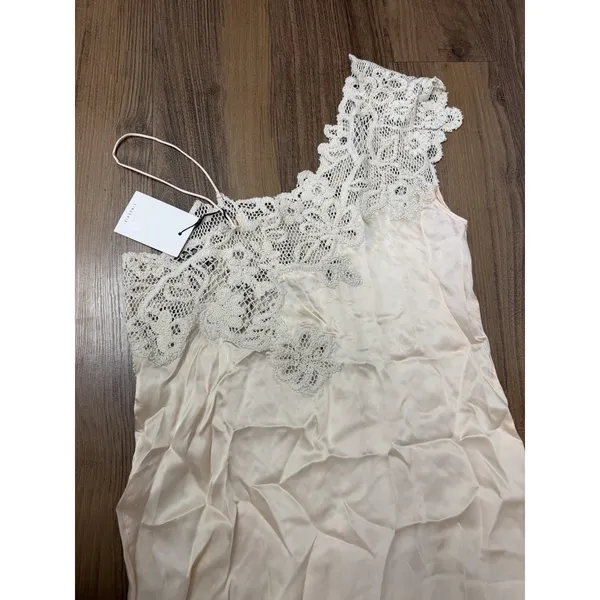 Zara ZW Collection Asymmetrical Satin Lace Dress One Shoulder Ethereal Budoir - Image 4