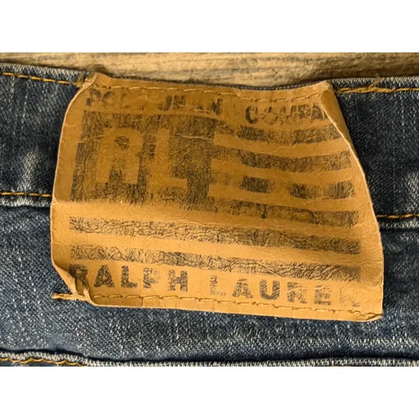 Polo Jeans Co Ralph Lauren Blue Low Rise Flare Jeans‎ Size 12 32x30 Western Y2K - Image 3