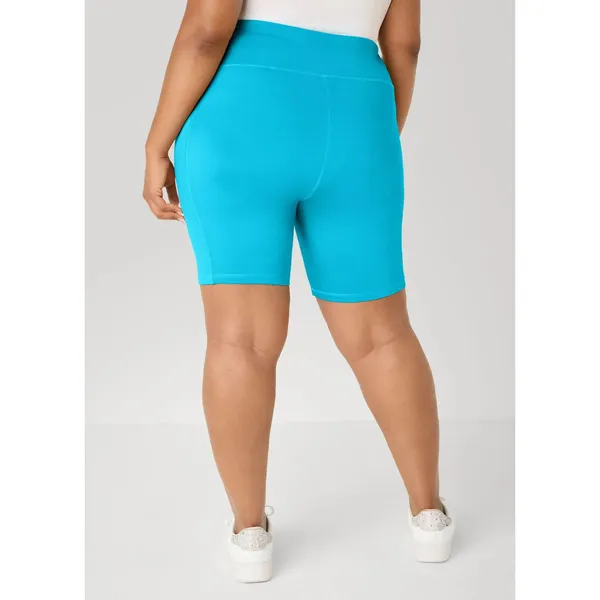 Ashley Stewart NWT Teal Blue Phone Pocket Biker Shorts Plus Size 22 / 24 - Image 3