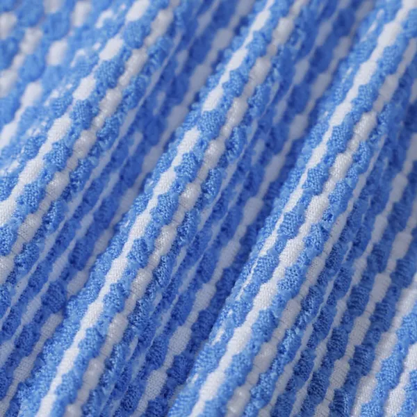 BERLOOK Blue Textured Striped Halter Bikini Top ONLY 06 Size M - Image 8
