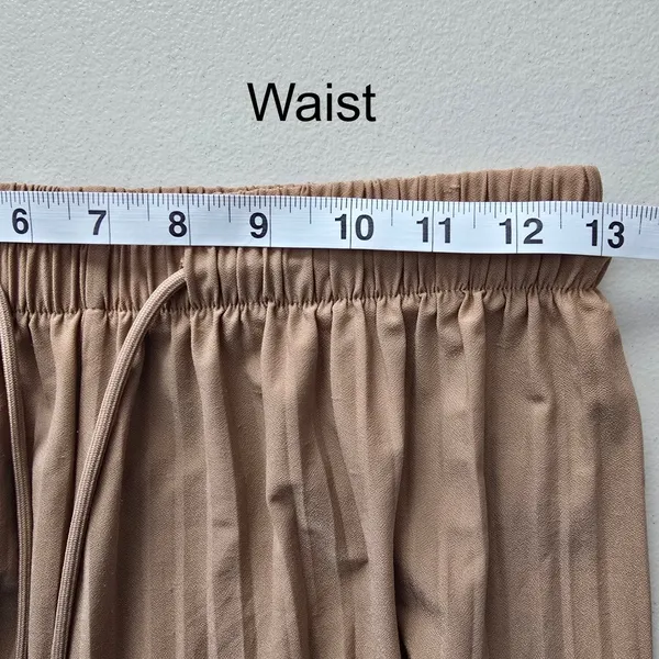 Brown Wide Leg Accordion‎ Beach Resort Flowy Vacation Lock & Love Pants Small - Image 6