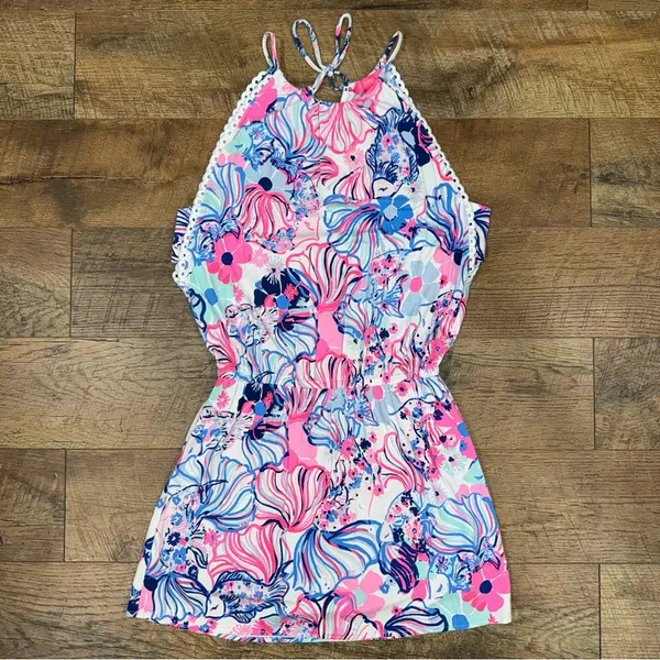 Lilly Pulitzer Gianna Make A Splash Skort Romper in Prosecco Pink - Image 13