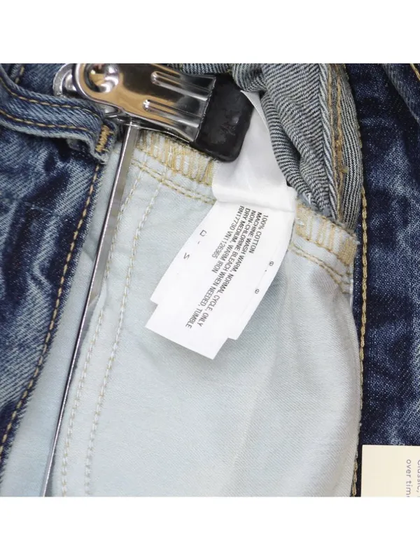 NWT Universal Thread Baggy Denim Jeans Button Fly Distressed Dark Wash Blue 6 - Image 5