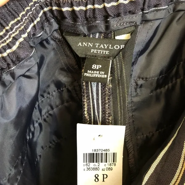ANN Taylor Blue Fine Stripe Ankle Pants - Image 6