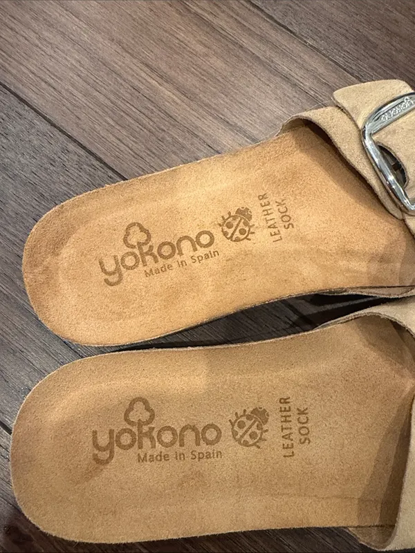 YOKONO Slide Sandal in Beige Suede Size 9 - C73-001 - Image 2