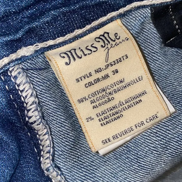 Women's MissMe 31 straight Blue Jeans with Wing Embroidery - Image 7