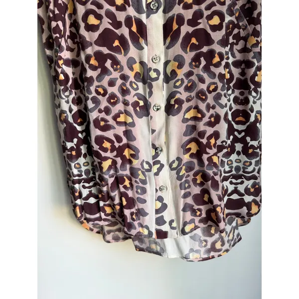 Mara Hoffman Leopard Print Sleeveless Button Front Tunic Top Small 100% Rayon - Image 5