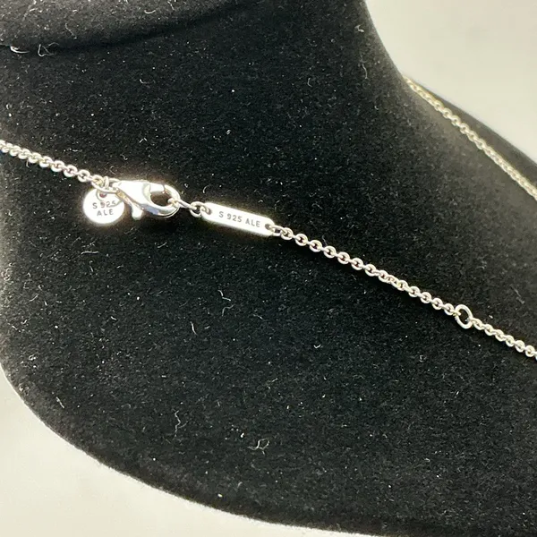 Pandora Blue Heart Halo Necklace Sterling Silver S925 ALE - Image 5